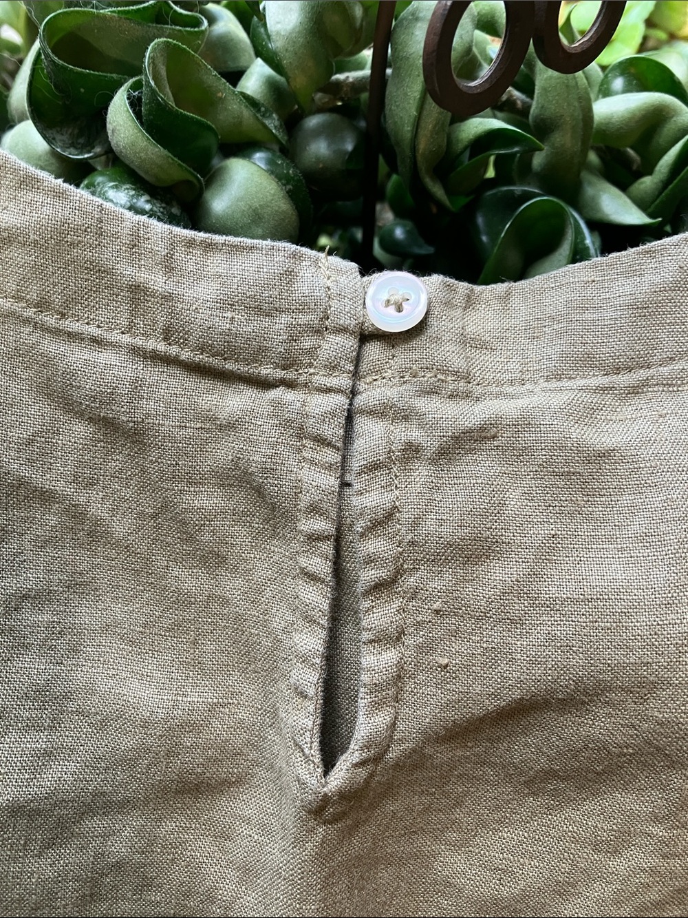 Quince 100% European Flax Linen Sleeveless Tank Top Olive Sage Green Sz. Small - Picture 6 of 9